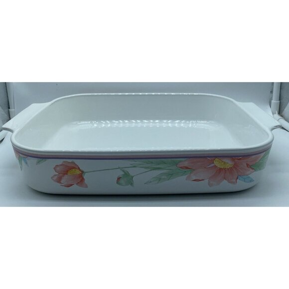 Vintage Corning Ware Casserole Lasagna Baking Dish Pink Peony A-21-B-N - Picture 1 of 14